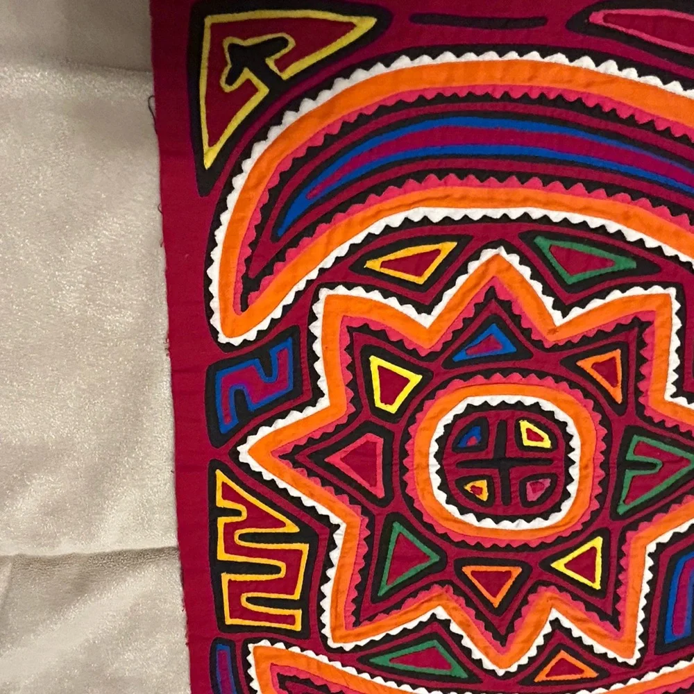 Vintage Kuna Mola Handsewn Reverse Applique Fabric Art